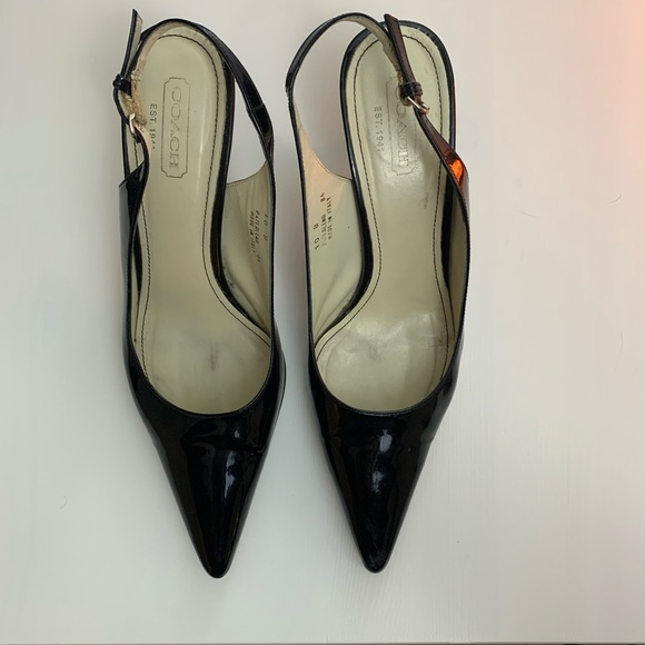Coach Black Alena Slingback Pointed Toe Pumps | 10 - Picture 3 of 6